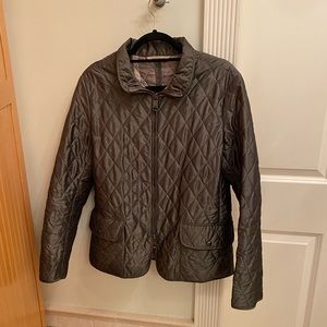Burberry Silver Gray Womens Size Large Jacket